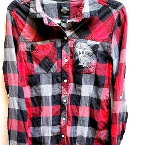 Sz Med Harley Davidson Women's lightweight flannel button down shirt